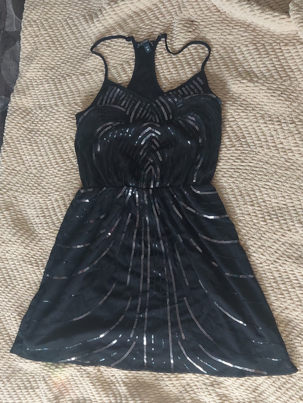Express Black Sequin Racerback Dress Size XS